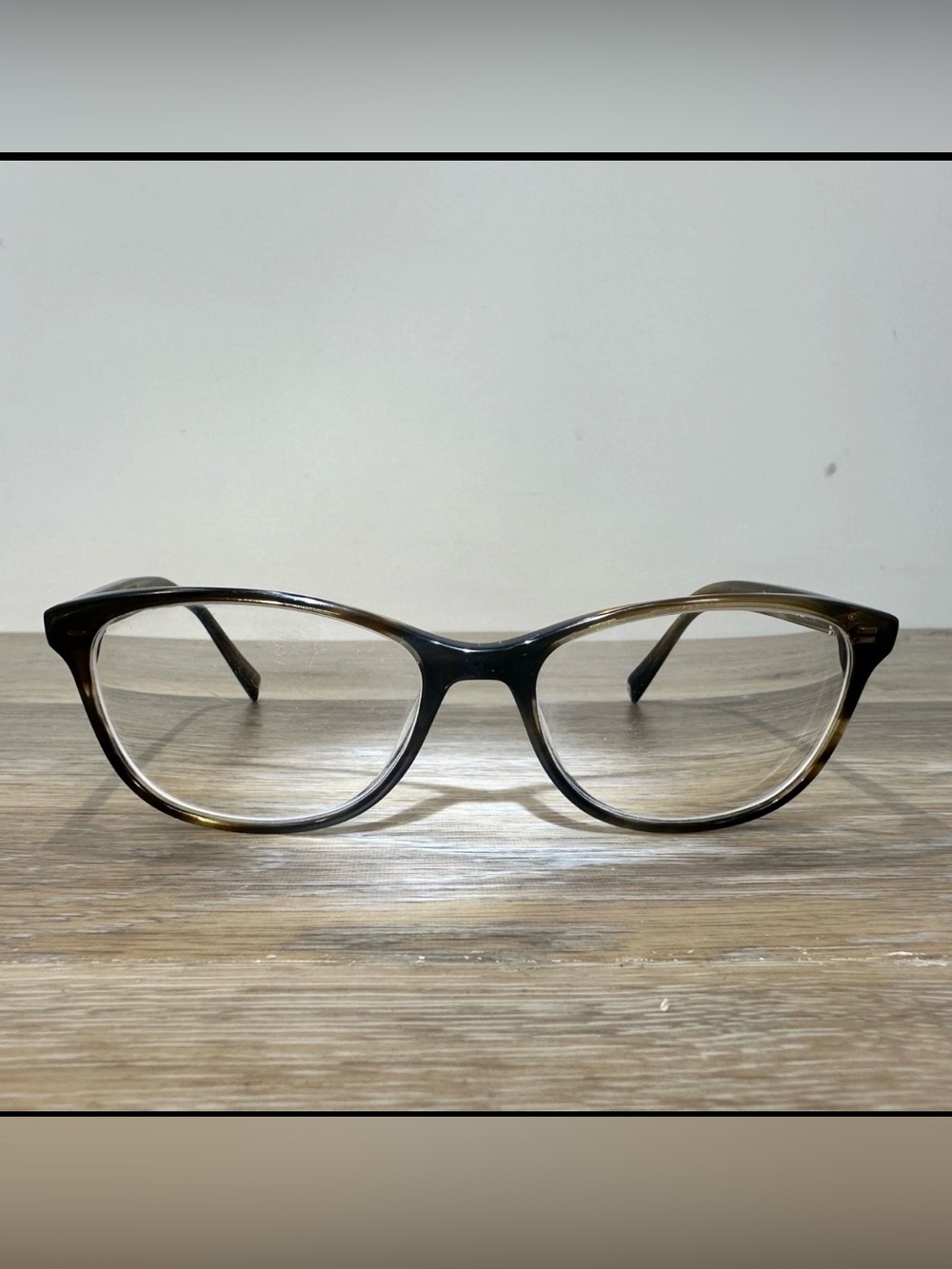 Warby Parker Eyeglass Frames Only 234 Striped Molasses Semi Cat Eyes 54[]17 14